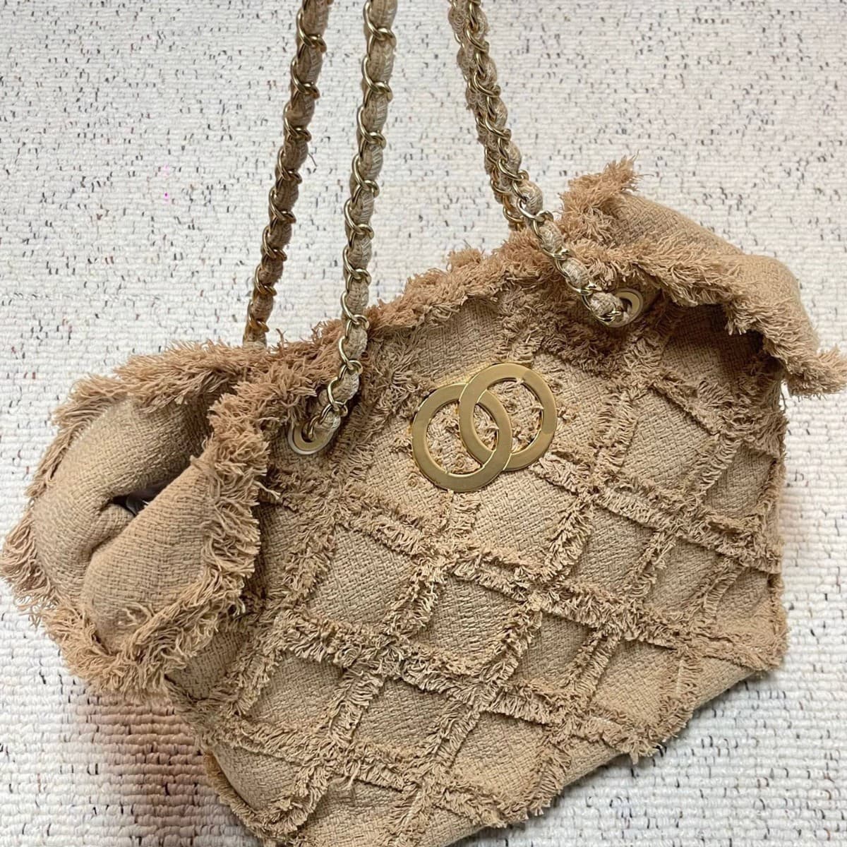 2026 Vintage Linen Straw Tote Bag