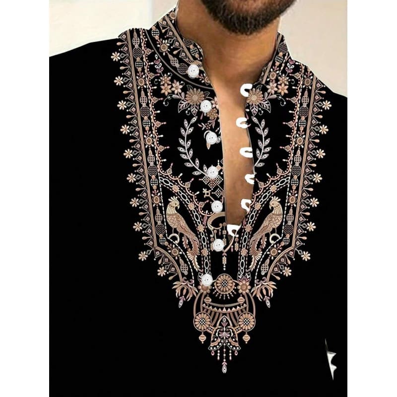 X 21551 Ethnic Seven-button Men's Shirt