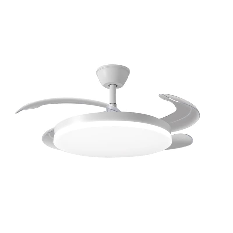 RA97 Full Spectrum Large Light Panel Thin Transparent Bright Inverter Hidden Fan Light Smart Home Low Floor Living Room Fan Light