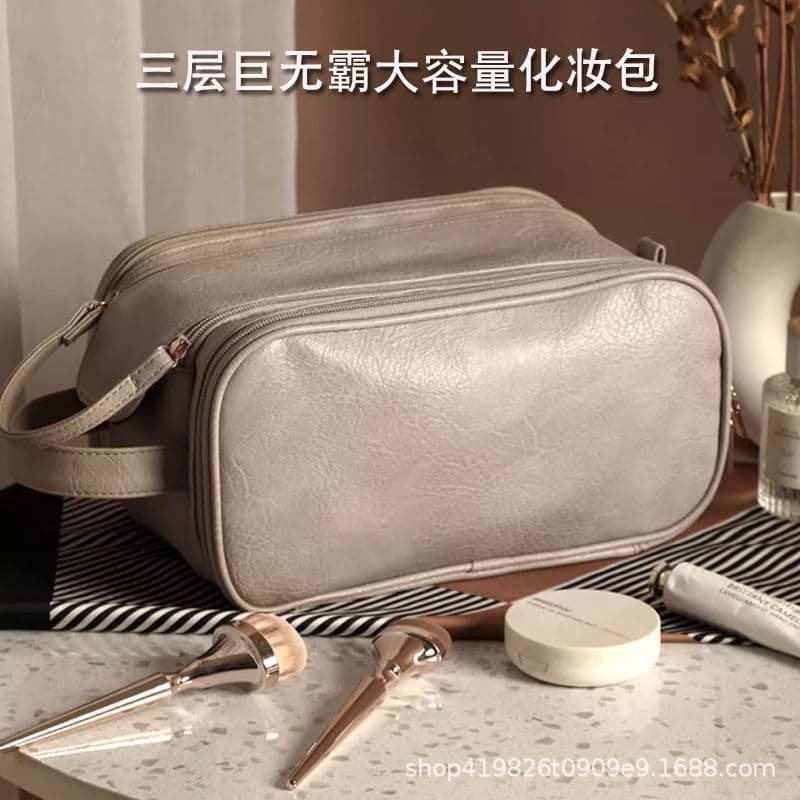 2024 New Large Capacity Cosmetic Bag for Women, Portable Travel Bag, Premium Makeup Brush and Toiletry Organizer