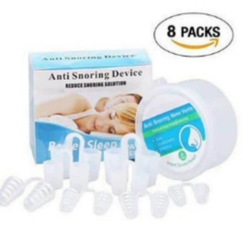 Silicone nasal plugs, mini nose clips, 8-pack, anti-snoring nasal plug set.