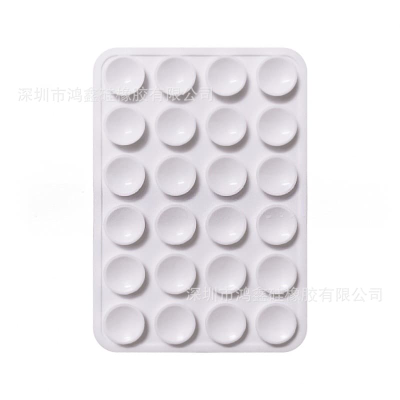 Factory Direct Wholesale Silicone Suction Cup Square Single-Side Phone Silicone Suction Cup 24-Piece Silicone Phone Suction Cup