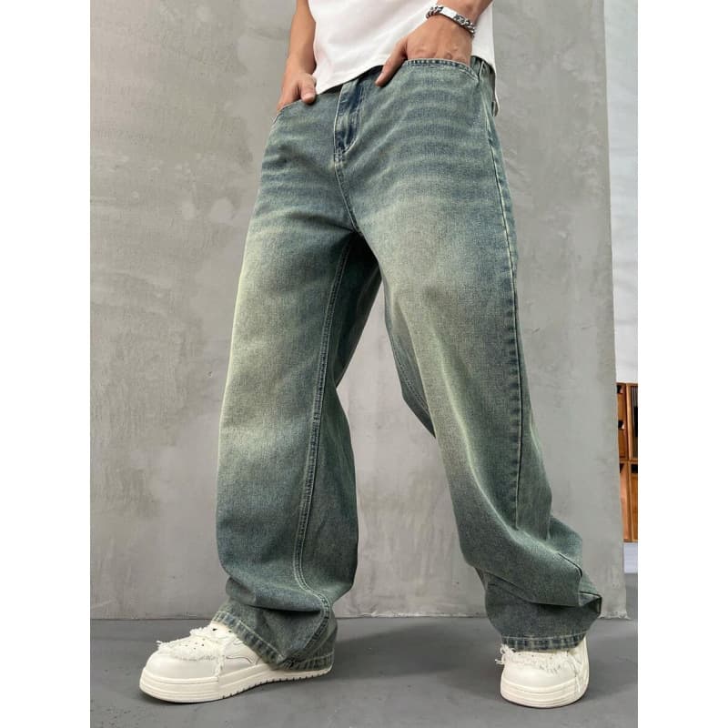 G 73813 Washed Wide Leg Jeans