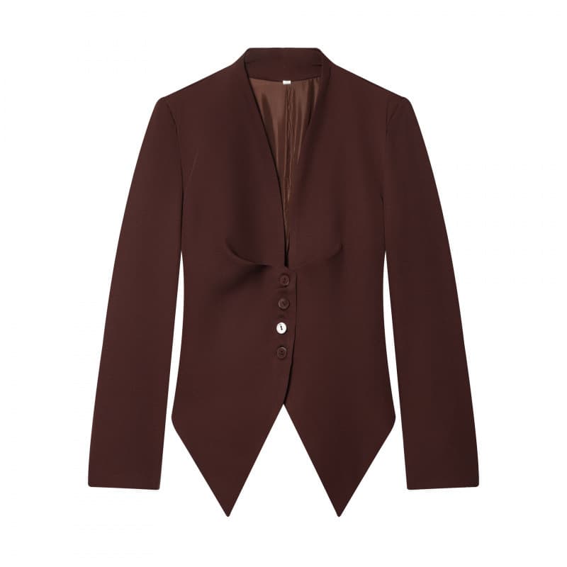 Cross-border women's clothing manufacturer wholesale 2026 spring new European and American style slim fit long sleeve fashionable temperament blazer