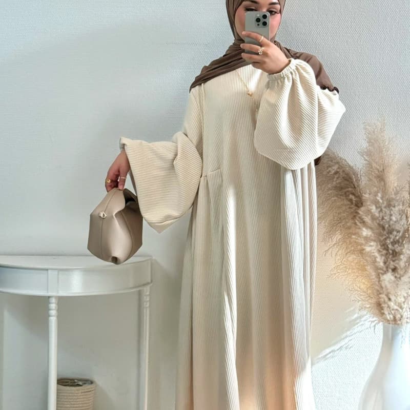 Factory Direct Free Sample 2026 New Loose Long Comfortable Lantern Sleeve Long Dress