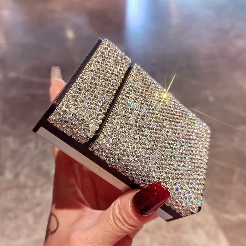 Rhinestone Cigarette Case Business Gift Slim Men Women Cigarette Holder