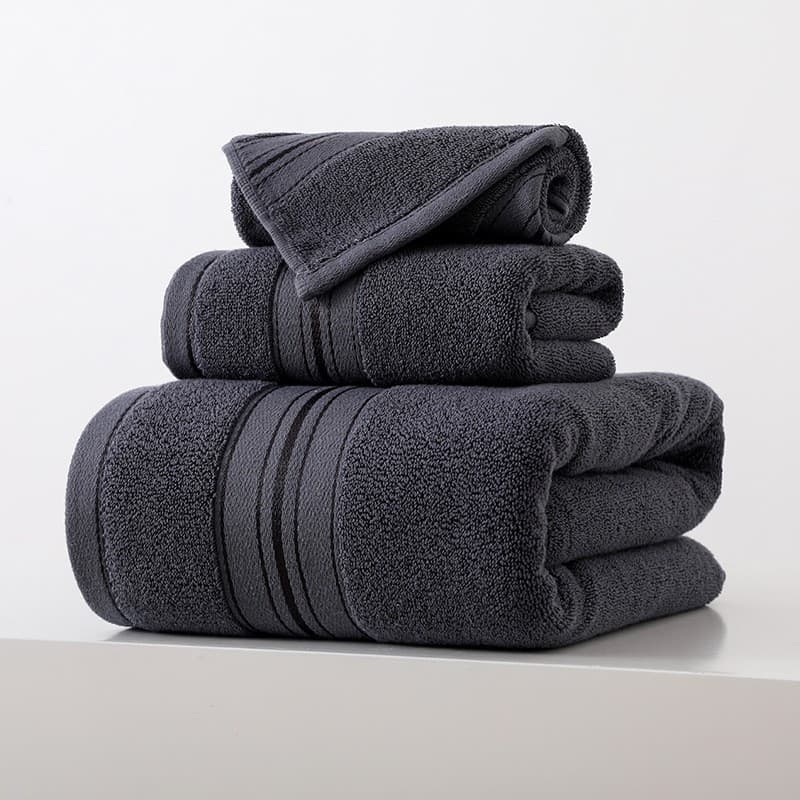 Pure Cotton Towel and Bath Towel Three-Piece Gift Set, Large Size, Absorbent, Lint-Free, Home Use Pure Cotton Towel Set