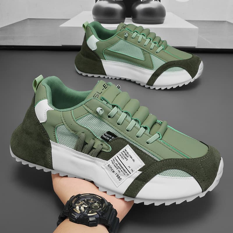 European Style Men's New Summer Breathable Versatile Sports Casual Shoes with Hidden Wedge Heel Running Chunky Shoes
