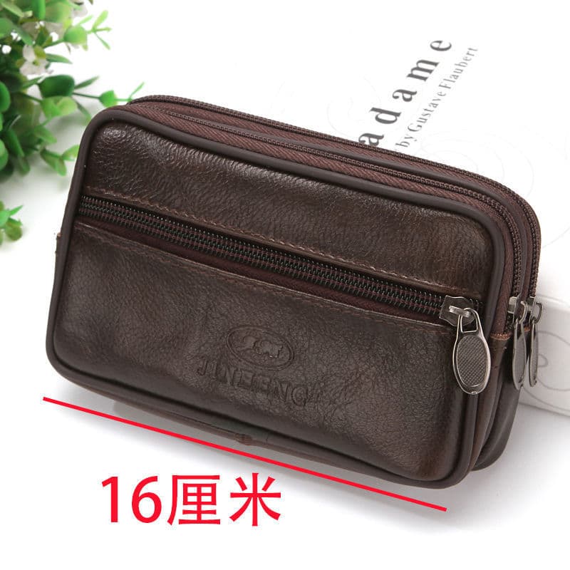 Synthetic Leather Phone Waist Bag for Men, Belt Phone Pouch for 6.7-Inch Phones, Elderly Work Site Phone Holder with Belt Loop