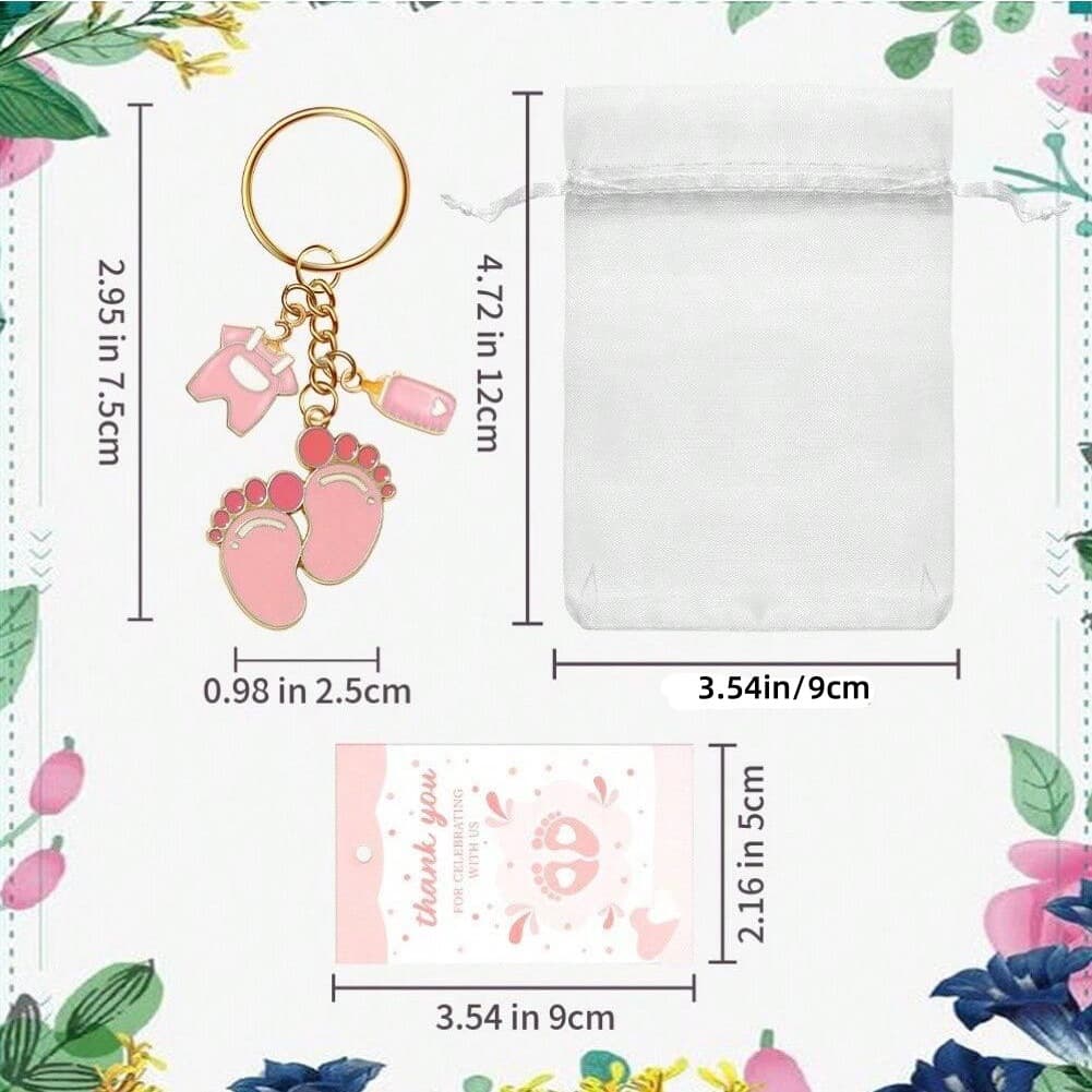 Cross-Border Hot-Selling Foot-Shaped Baby Bottle Clothes Keychain, Children's Birthday Party Favors, Banquet Return Gifts