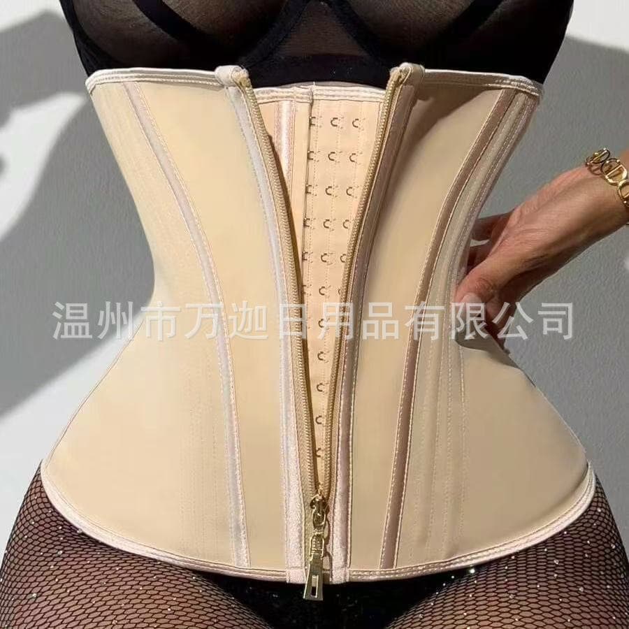 New Cross-Border Waist Trainer Belt with Zipper and Buckle, Shapewear for Fitness Yoga, Tummy Control Waist Cincher Belt