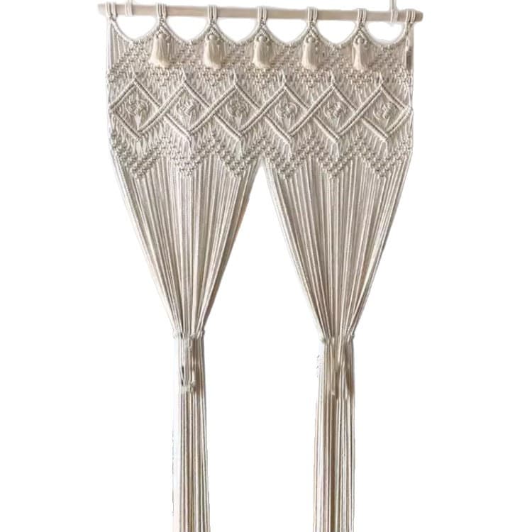 Cross-border Finished Nordic Handwoven Curtain Tassel Decorative Cotton Rope Tapestry Woven Bohemian Door Curtain