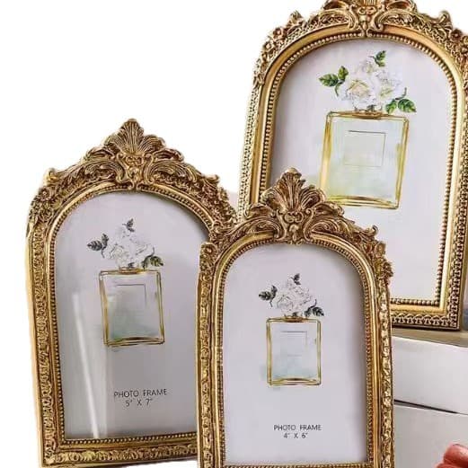 Retro European-Style High-End Custom Photo Frame A4 Photo Frame Ornament 6inch 7inch 8inch Dual-Purpose for Display and Hanging Wholesale