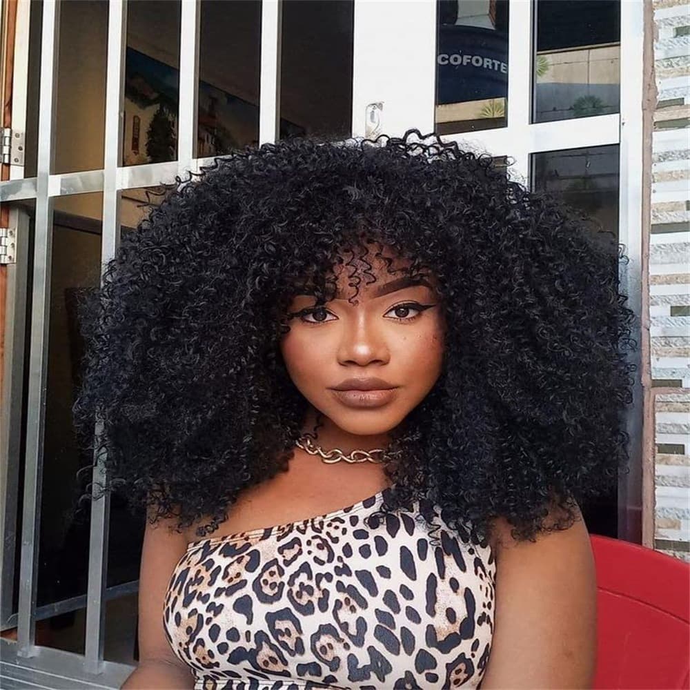 Cross-border European and American Fashion Wig, African Best-selling Fluffy Afro Wig, Small Curl Wig Cap