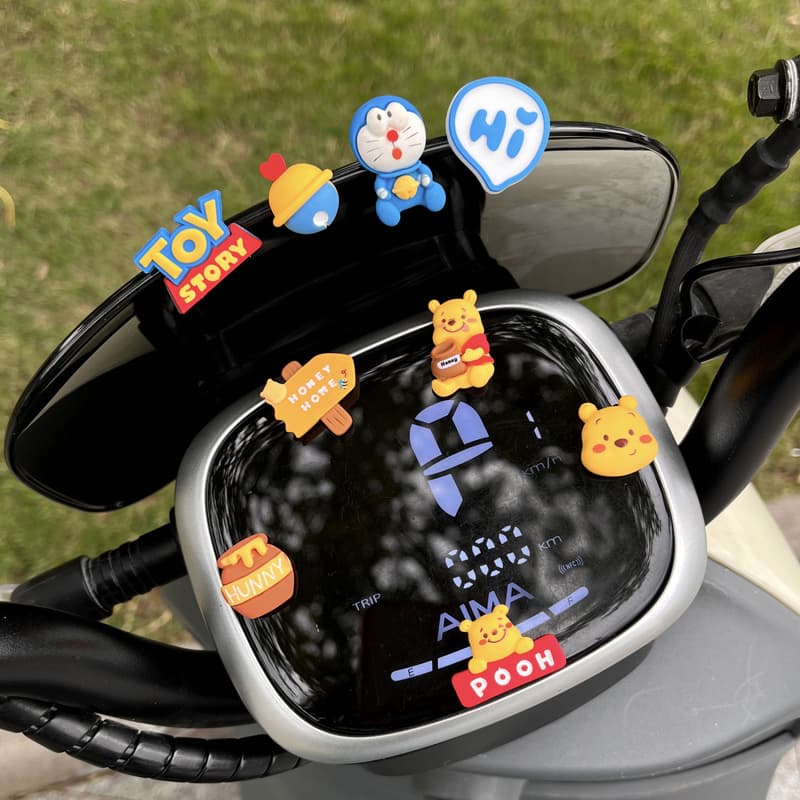 Electric Vehicle Accessories, Cute Cartoon Car Decorations, New High-End Trendy Motorcycle Decoration Gadgets