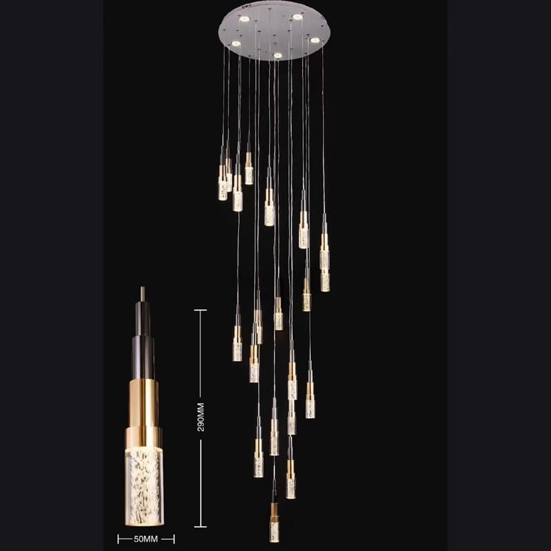 Casual Scandinavian Long Chandelier Villa Living Room Hollow Rotating Creative Duplex Popular Restaurant Chandelier Source Factory