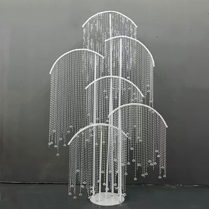 Creative New Wedding Tassel Aisle Guide Iron Art Pearl Acrylic Bead Curtain Aisle Guide Wedding Props