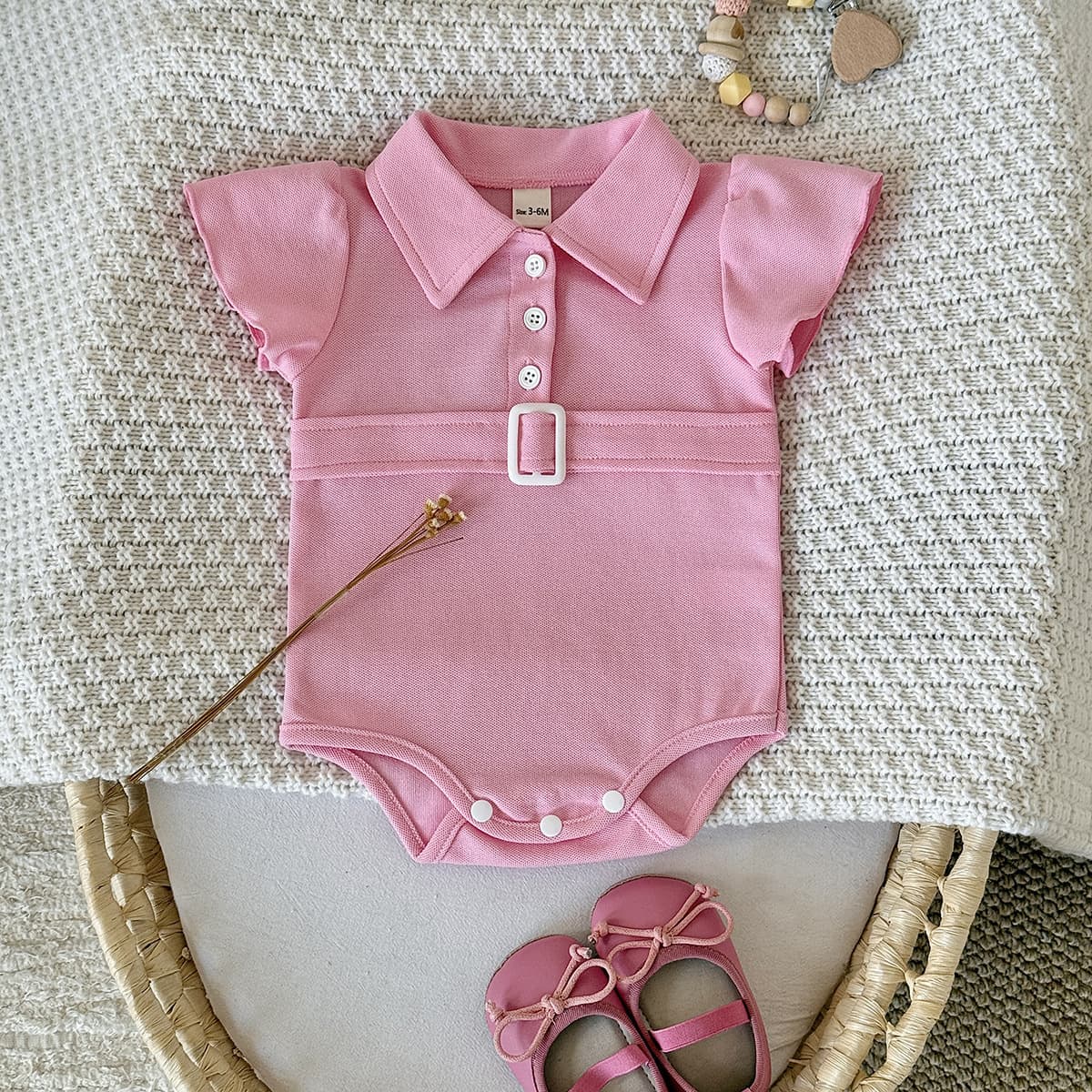 Ins Korean Bodysuit Infant Spring Summer Children's Adjustable Belt Buckle Waffle Knit Sleeveless Romper