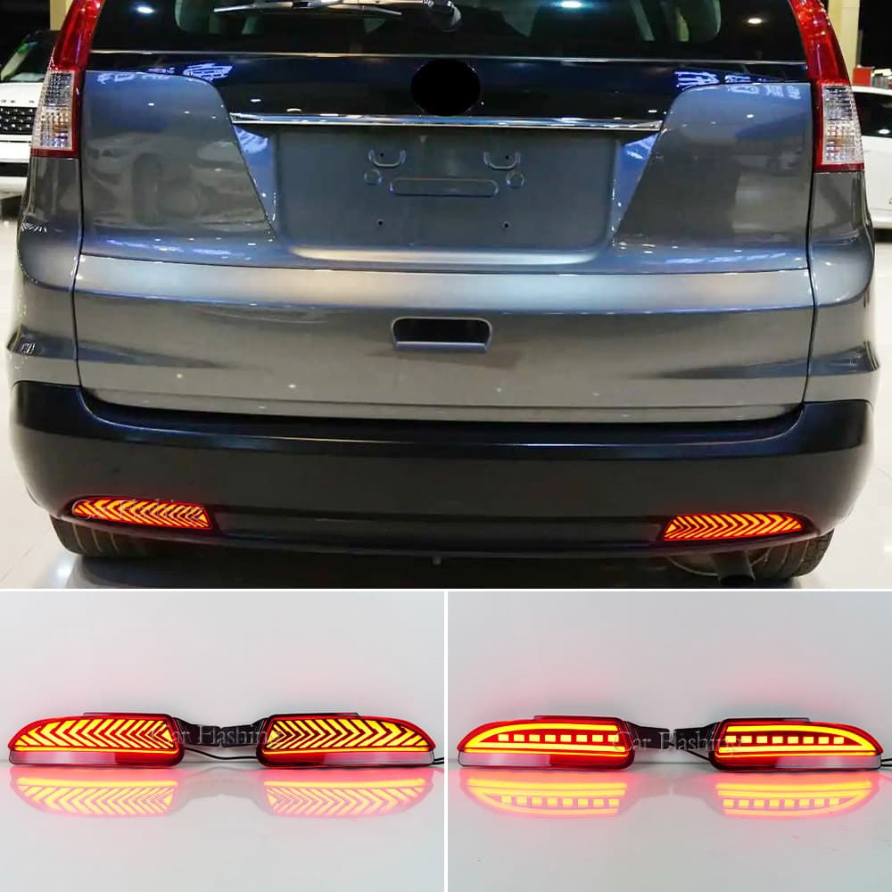 Suitable for Honda 2012-2014 CRV rear bumper light modification, anti-collision LED brake sequential turn signals