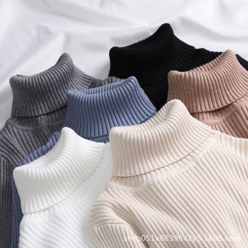 Korean Style Sweater for Women New Slim Fit Black Long Sleeve Base Layer Top