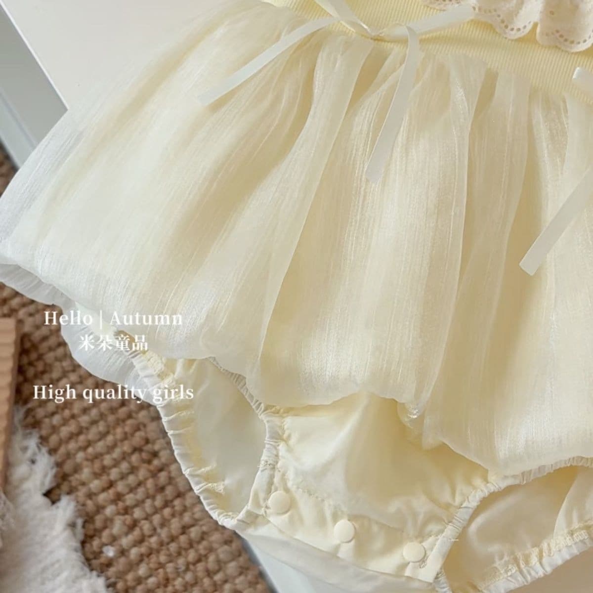 Baby Girls Princess Romper Summer 2026 - Sleeveless Bow Net Tutu Bodysuit