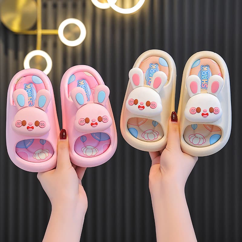 Children's Summer Slippers with Cloud-Like Comfort, Cartoon Cute Non-Slip Indoor Bath Slippers for Girls, Soft Sole Toddler Slippers
