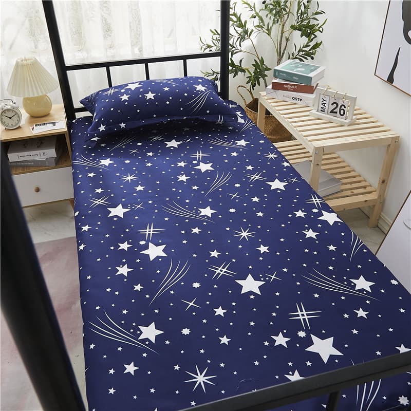 Cross-Border Dormitory Single Bed Brushed Bed Sheet Three-Piece Set, Double Home Use Student Dormitory Single Bed Sheet Pillowcase Wholesale