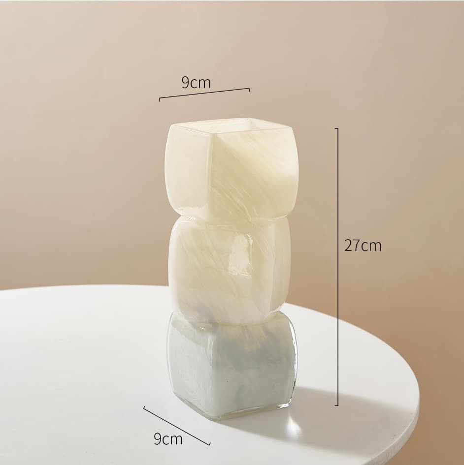 New Cream Style Creative Medieval Glass Vase Home Living Room Desktop Entrance High-End Art Flower Ornaments