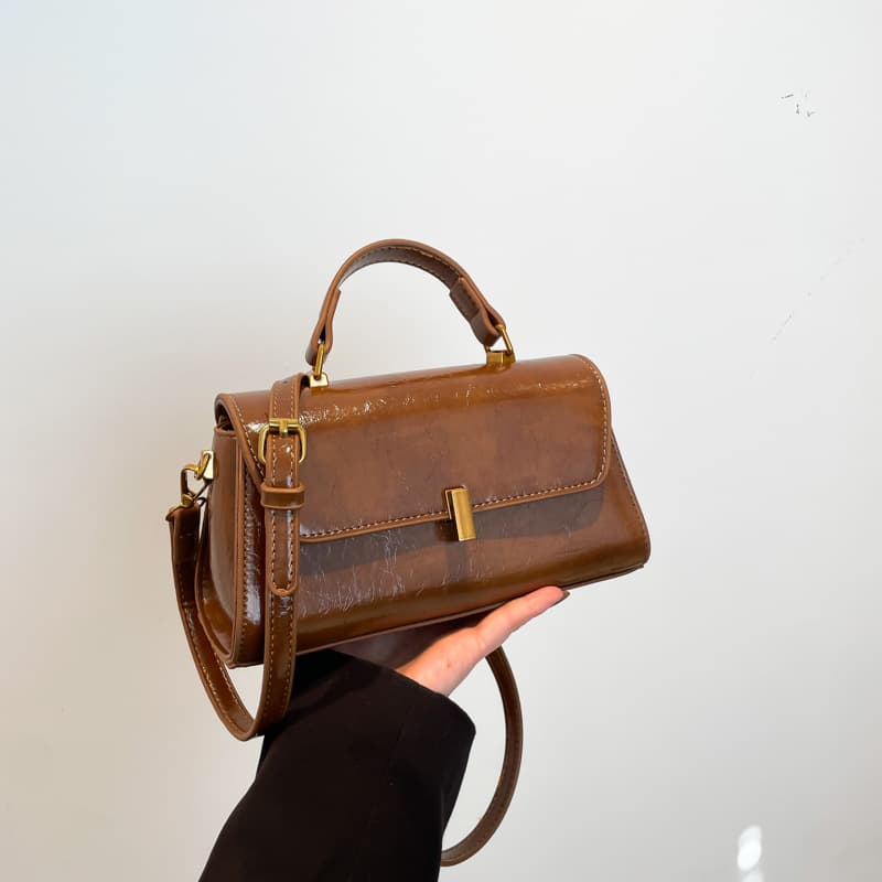 2025 New Fashionable Small Square Bag, Retro Casual Trendy Textured Crossbody Bag, Solid Color Shoulder Bag, Stylish Small Square Bag