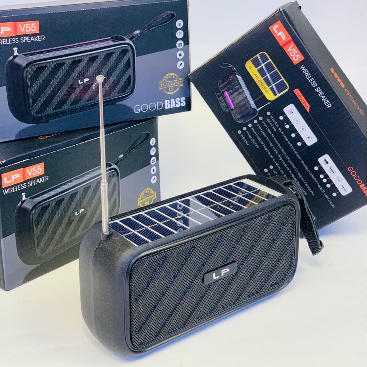 Cross-border Bluetooth Speaker LP-V55 Outdoor Wireless Solar Charging External Antenna Radio speaker