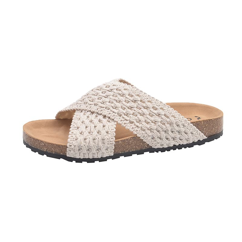 2025 Women's Thick-Soled Outdoor Sandals, Plus Size, Casual Knit Crossover New Style, BOKEN Summer Sandals