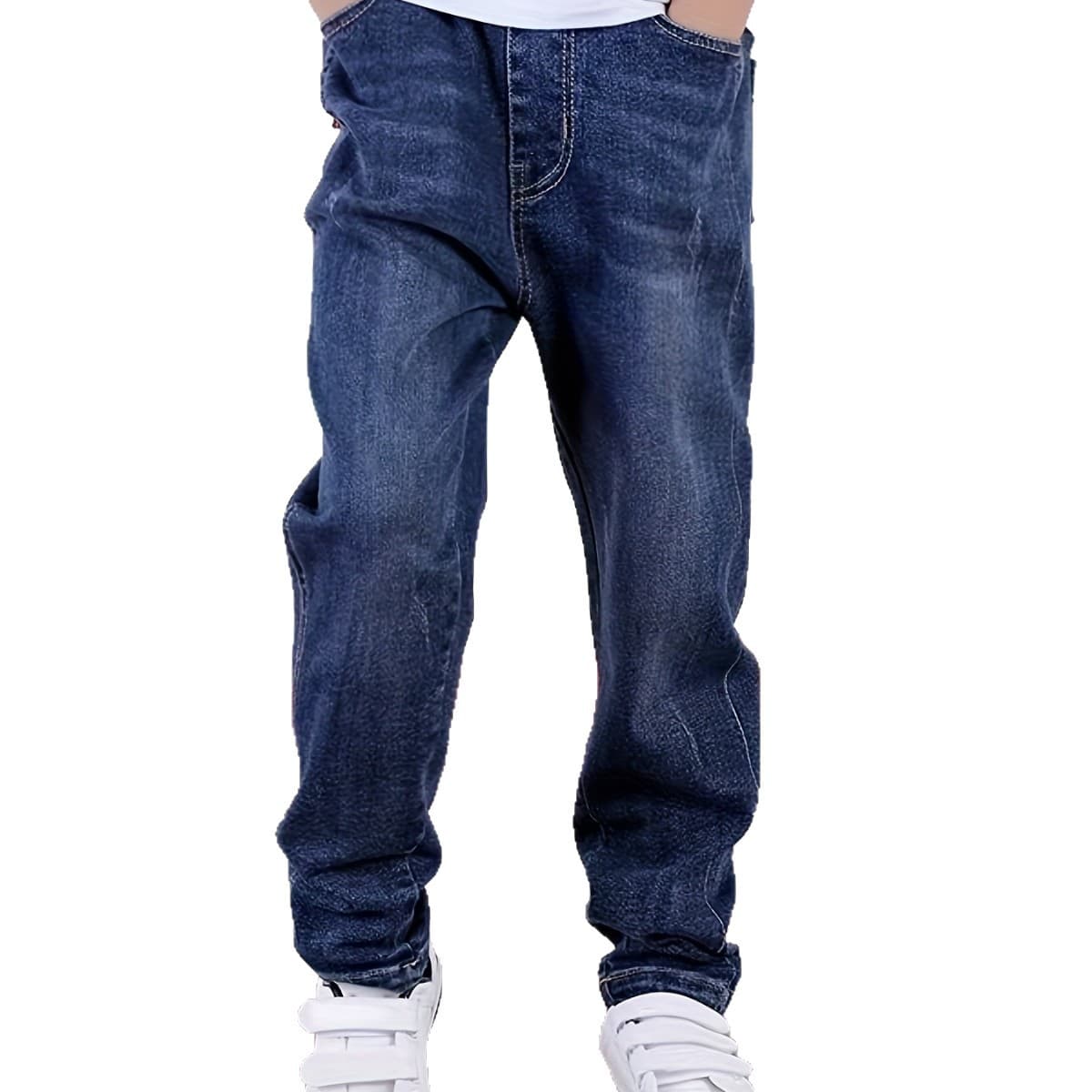 2025 Spring/Autumn Children's Pants Factory Wholesale Trendy Style Medium and Large Children's Jeans, Slightly Elastic Boys' Jeans