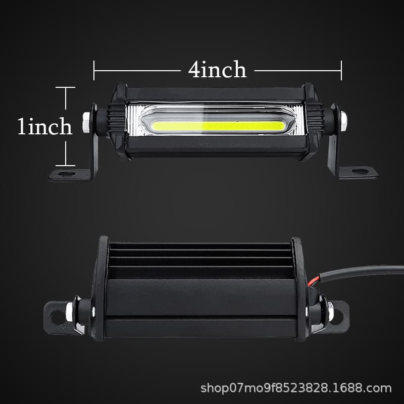 4-inch small single-row LED spotlight for automotive work lights, COB9W, suitable for off-road vehicles, trucks, and motorcycles, ultra-bright.