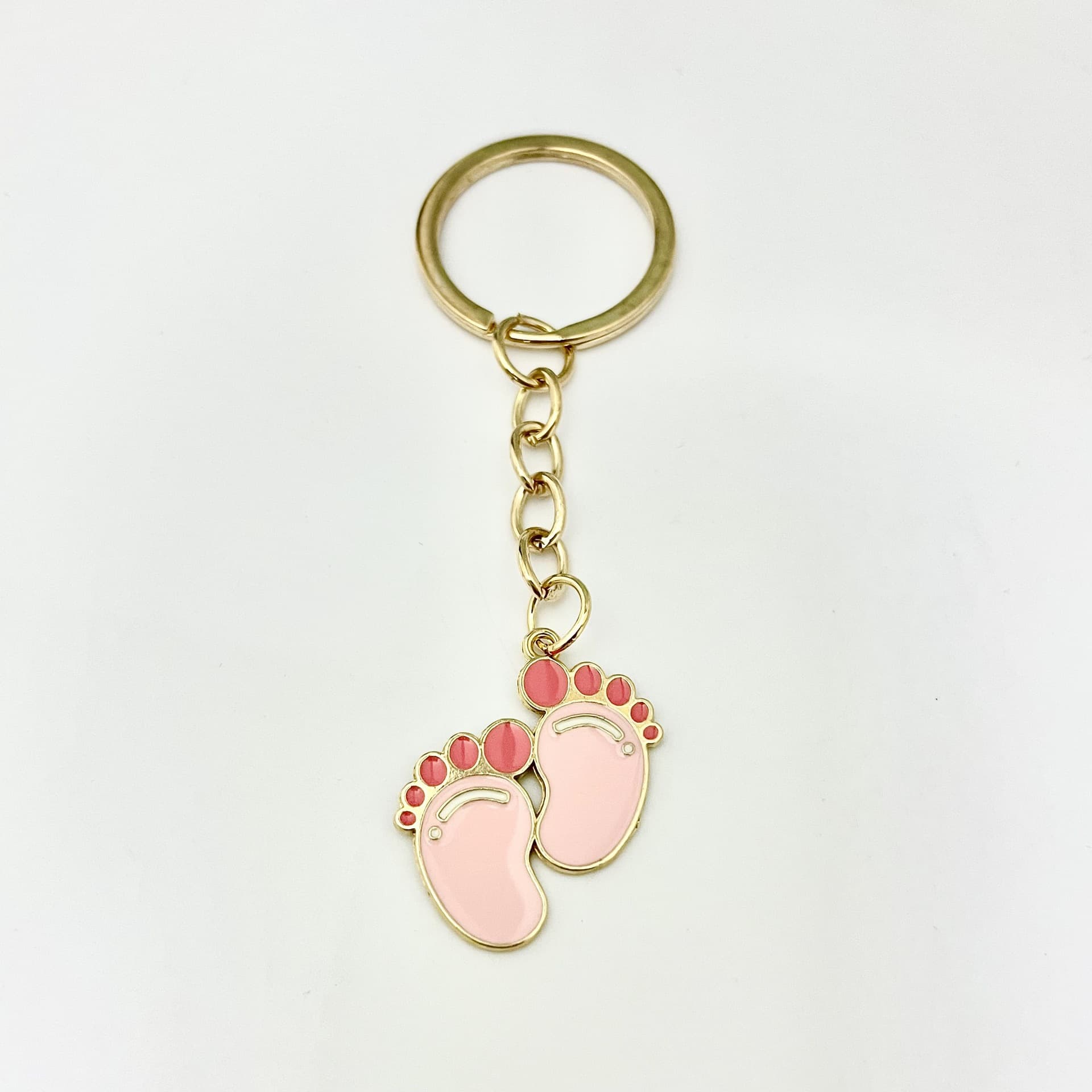 Baby Shower Pink Blue Footprint Bottle Keychain Baby Shower Welcome Baby Gift for Expecting Mother