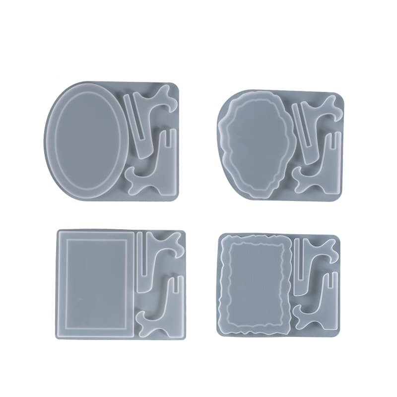 DIY Crystal Epoxy Resin Mold Rectangle Oval Wave Photo Frame Silicone Mold Wholesale