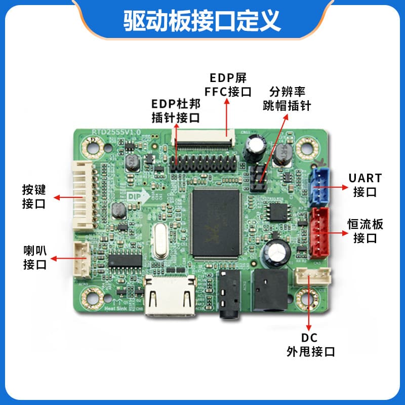 LCD display multi-function LCD driver board 13.3 support EDP wide temperature RTD2555V1.0