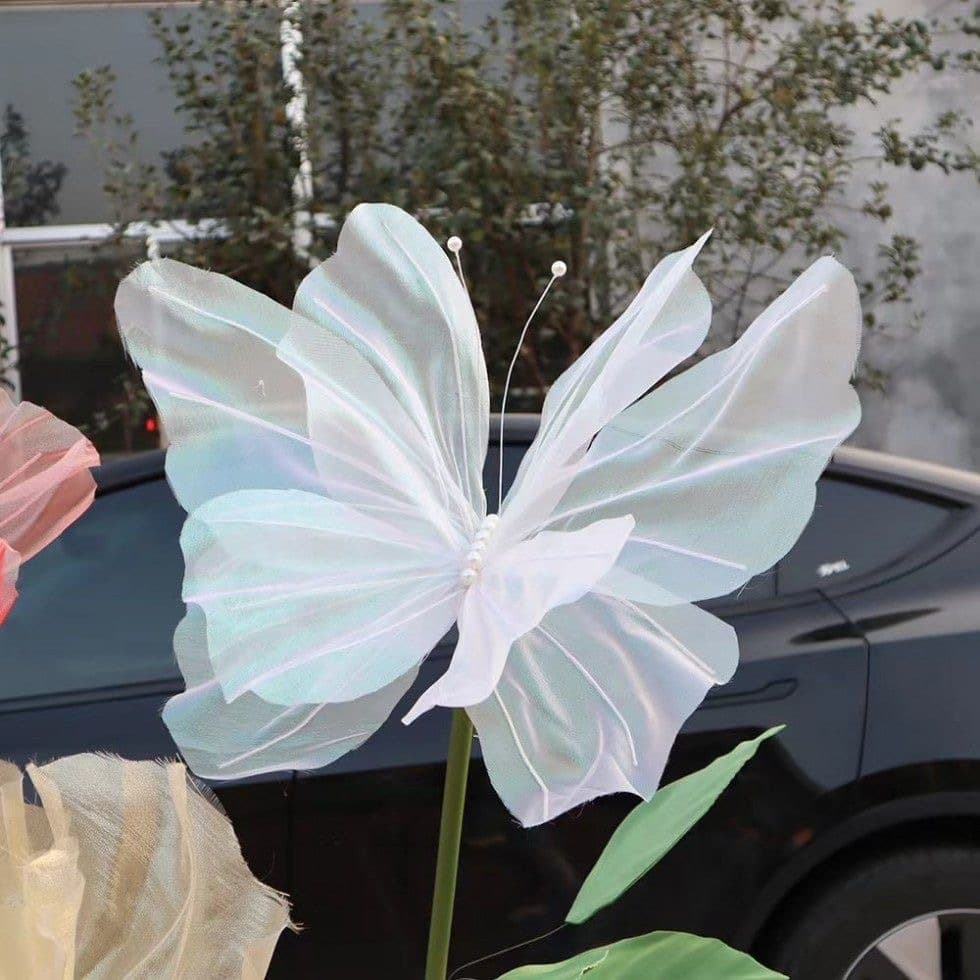 Organza butterfly pillars for wedding room decoration, bride's bedroom, new house, trendy floating gauze butterfly decorations
