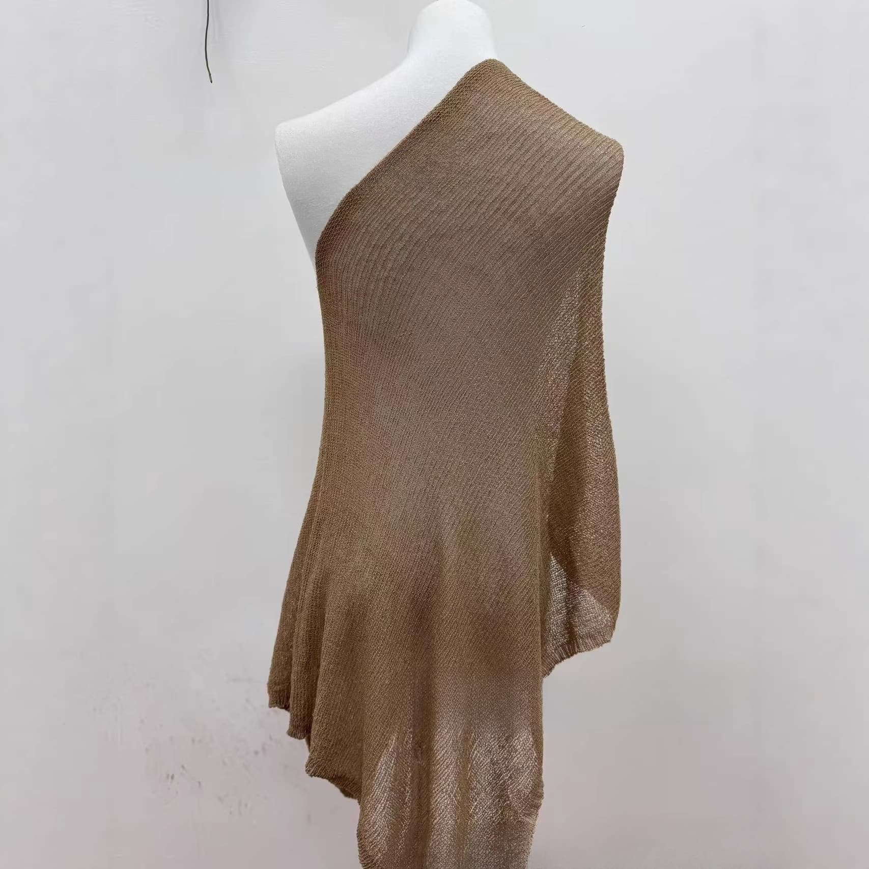 2026 Spring Design Irregular Cape Poncho Women Loose Casual Thin Knit Top Pink