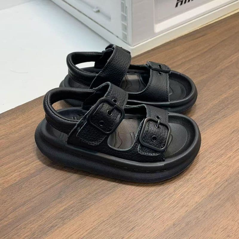 Boys Sandals 2025 New Summer Kids Open Toe Beach Shoes Vintage Retro Belt Buckle Girls Casual Shoes