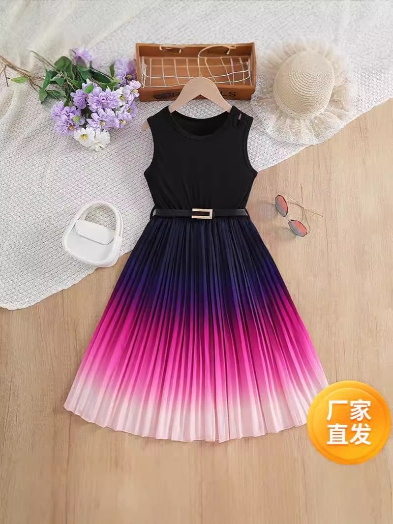 Girls Summer Princess Dress Sleeveless Mesh Tutu Rabbit Police