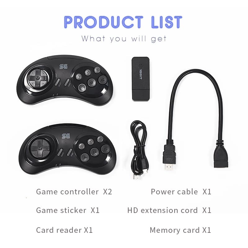 16-bit MD Sega Game Console Dual-Player HD Wireless Mini Game Console Y2 SG TV Game Console