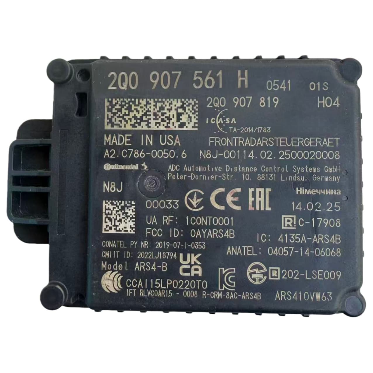 2Q0907561H Audi Q3 Cruise Control Distance Sensor Module 2019-2023