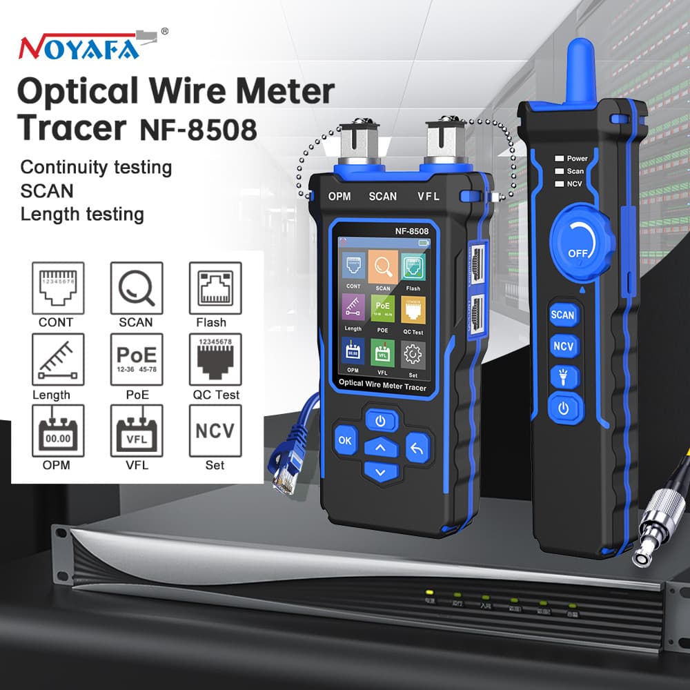 NOYAFA NF-8508 Cable Length Tester Cross-border Network Wire Tracker Fiber Optic Red Light Power Meter