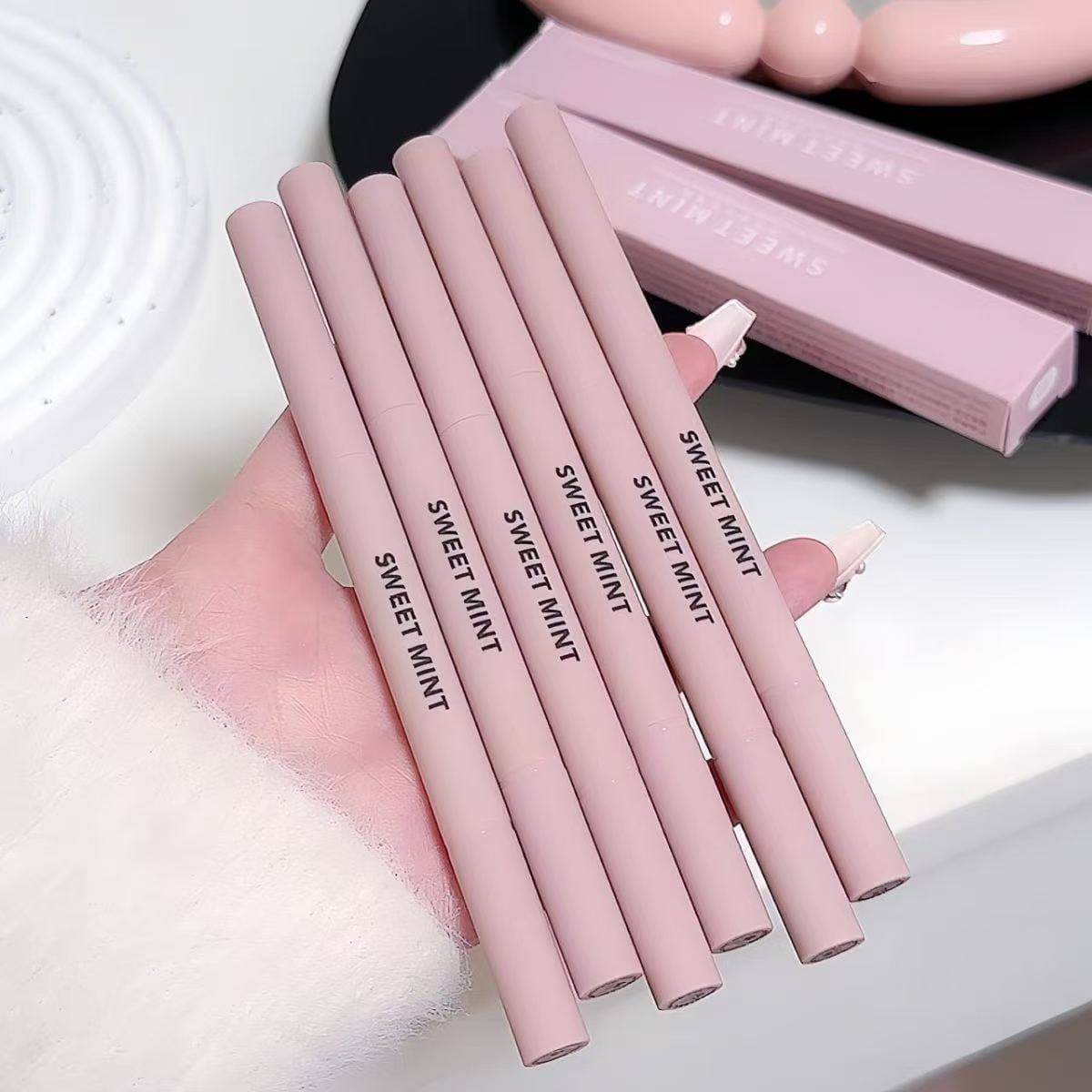 Dual-Ended Under-Eye Brightening Pen 2-in-1 - Beginner-Friendly Lower Lash Line, Pink Pearl Highlighter & Shadow, Student Favorite
