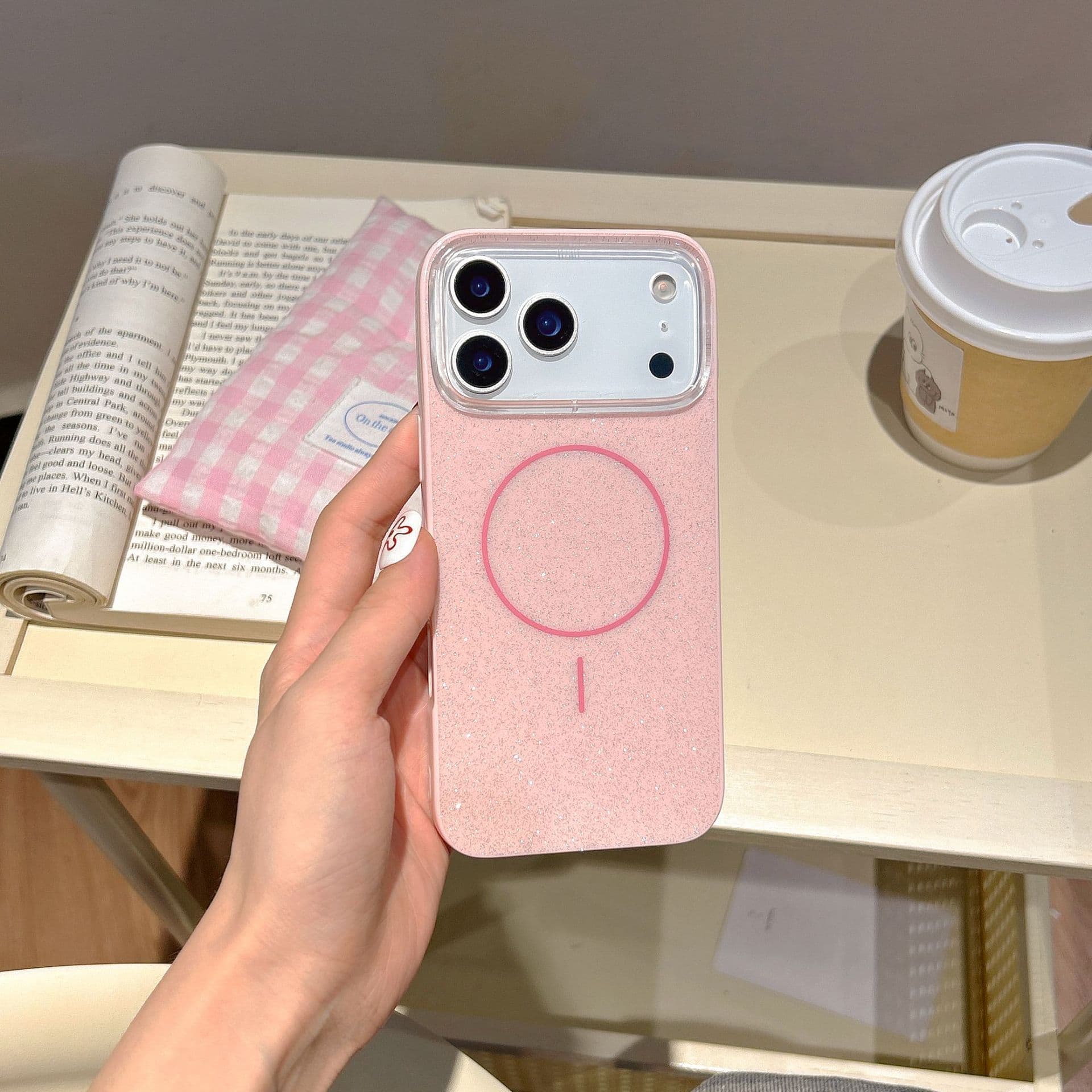 Glitter Magnetic Fine Ring Case for iPhone 17 Pro Max, Anti-Drop for iPhone 16 Pro/15/14 Plus/13