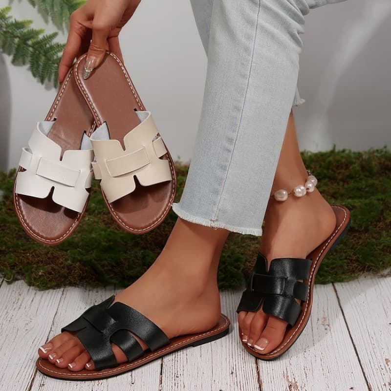 European and American style plus-size flip-flops, 2025 summer new style beach sandals, cross-border open-toe flat slippers