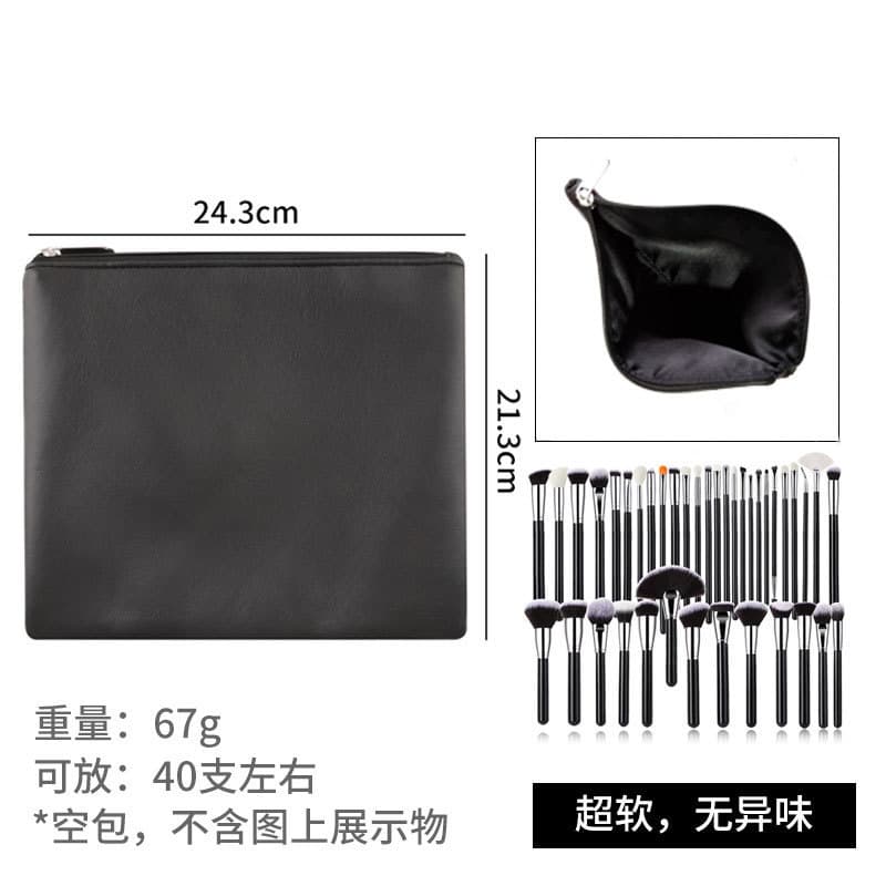 Cross-border Hot Selling 40-Piece Black Silver Makeup Brush Set, Including Nose Shadow Brush, Foundation Brush, Highlighter Brush, Contour Brush, Eyeshadow Brush Full Set