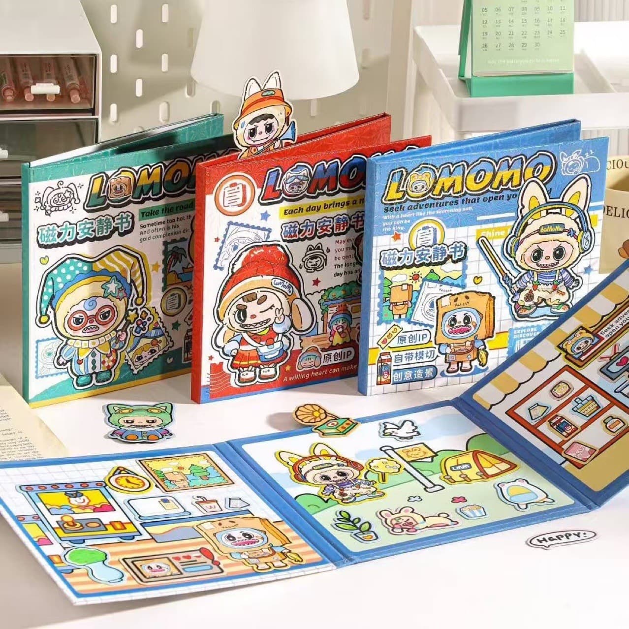 New Labubu Magnetic Dress-Up Sticker Quiet Book No-Cut Handmade Book for Girls DIY Wholesale