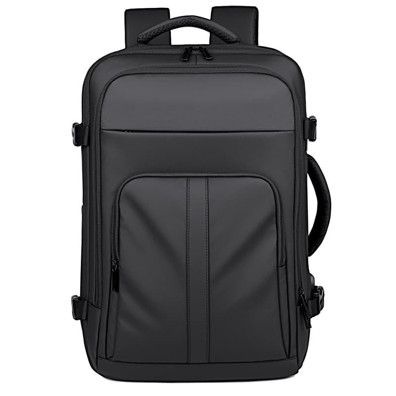 Cross-Border Men's Backpack High-Grade Travel Multi-Functional Solid Color Computer Bag Large Capacity Business Leather Backpack