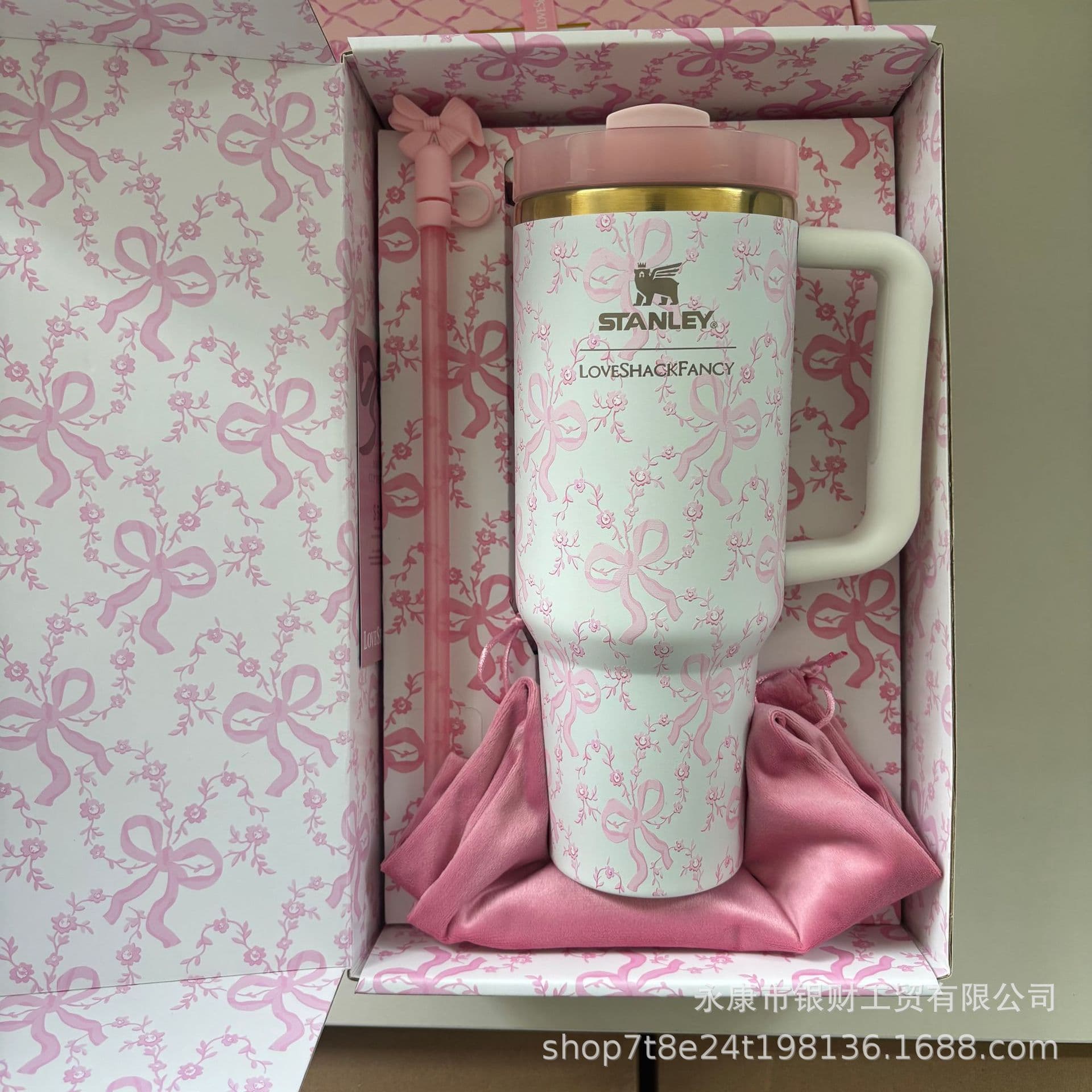 Cross-border Hot Seller Stanley 40oz Car Cup Floral Gift Box 304 Stainless Steel Portable Insulated Mug